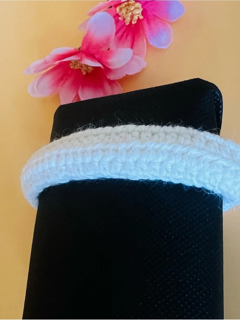 Handcrafted White crochet Bracelet with Gold Clasp
